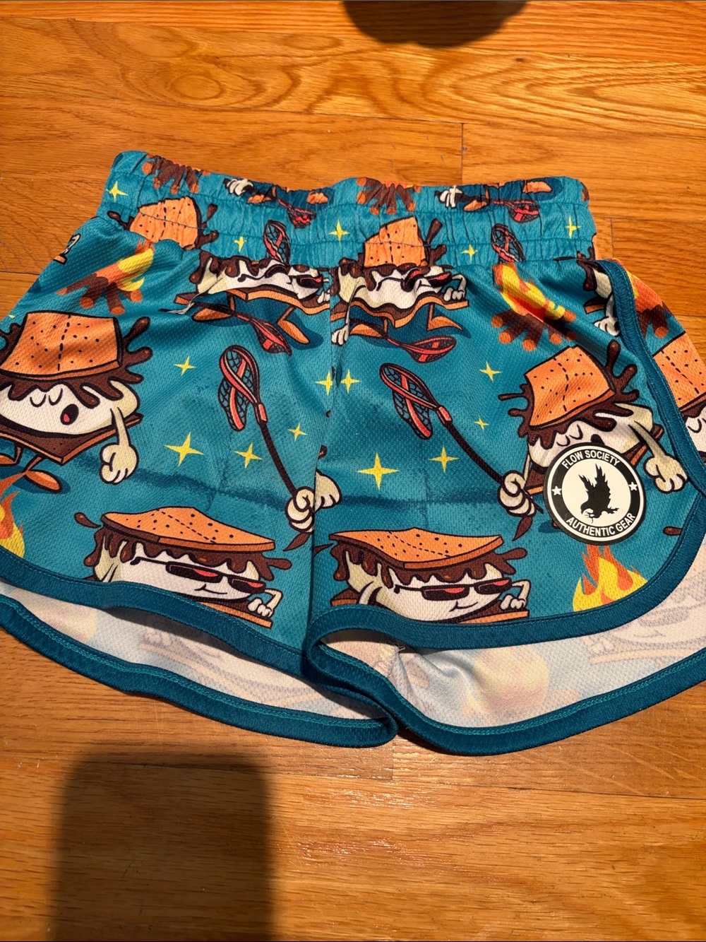 Flow Society lacrosse Kids' Teal S'mores Print Athletic Shorts